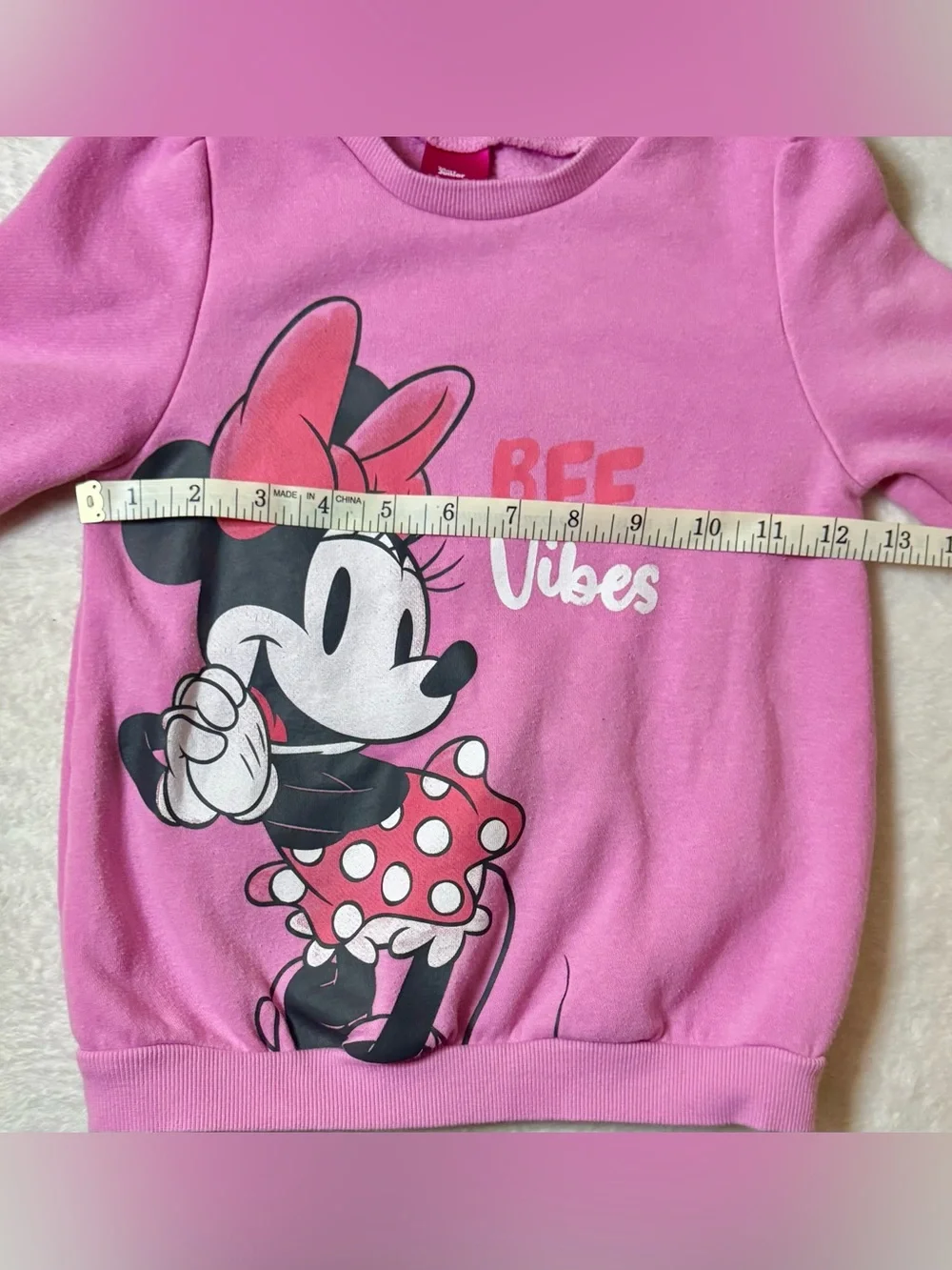 Disney Minnie Mouse 'BFF Vibes' Pink Girls Sweatshirt size 5